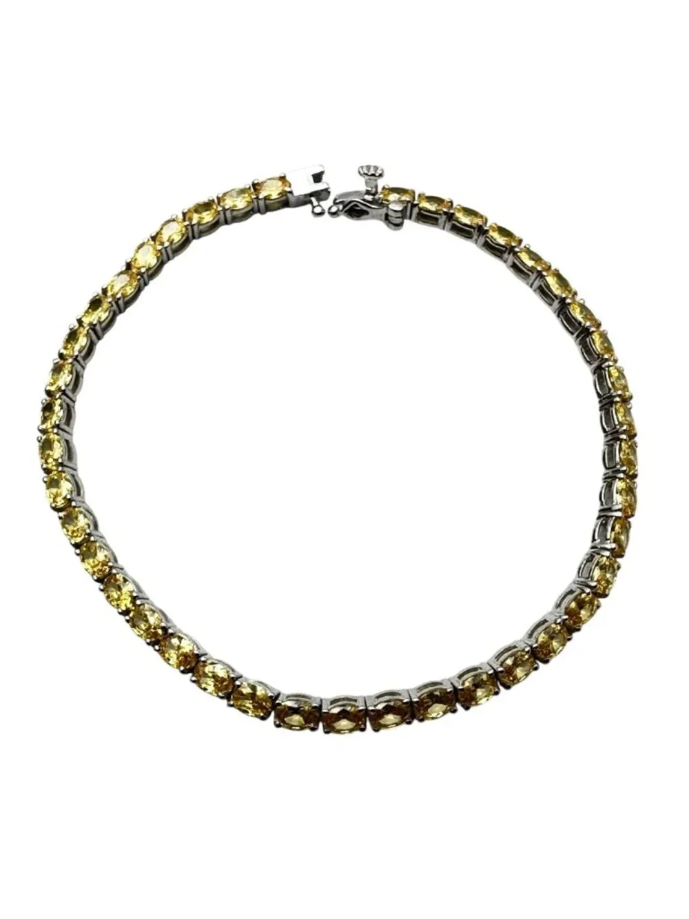 JTV Simulated Canary Diamond Sterling Silver Tennis Bracelet 7 Inch New